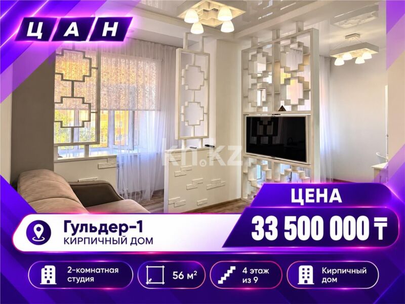 Продажа 2-комнатной квартиры, 56 м² - Продажа квартир в Караганде - страница 87 фото 1 из 30