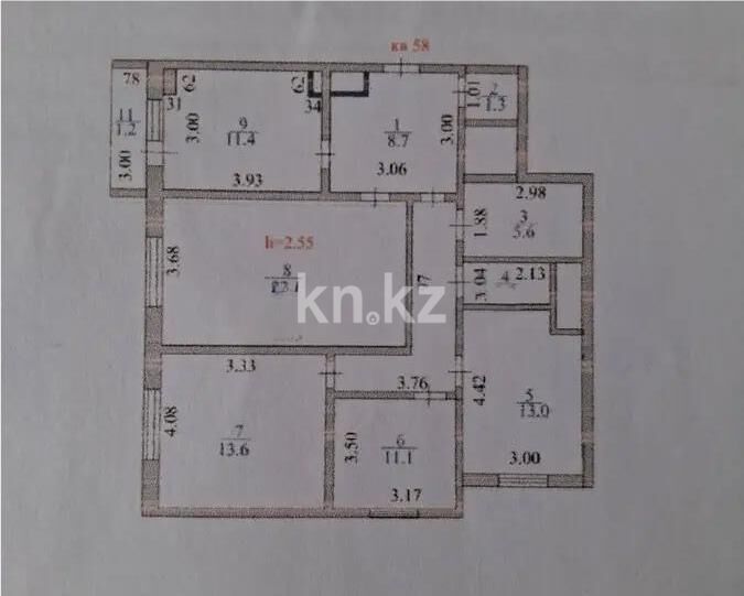 Продажа 4-комнатной квартиры, 110 м² - Продажа четырехкомнатных квартир в панельном доме в Казахстане - страница 2 фото 9 из 9