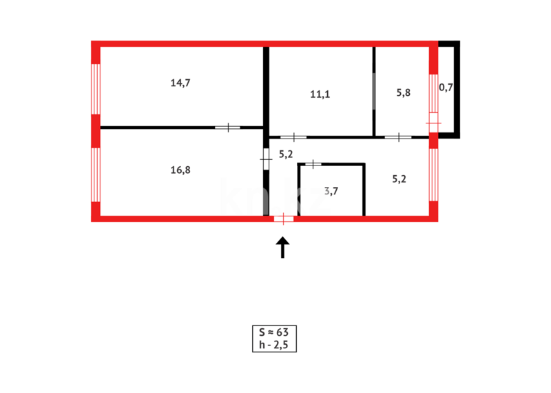 Продажа 3-комнатной квартиры, 63 м² - Продажа трехкомнатных квартир в Караганде - страница 43 фото 17 из 17