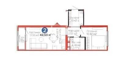 Продажа 2-комнатной квартиры, 43 м² - Продажа квартир в монолитном доме в Астане - страница 10 фото 1 из 1