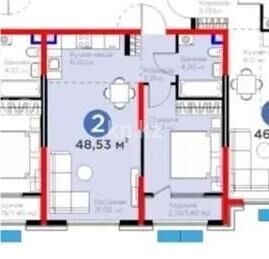 Продажа 2-комнатной квартиры, 48.53 м² - Продажа двухкомнатных квартир в монолитном доме в Казахстане - страница 13 фото 1 из 1