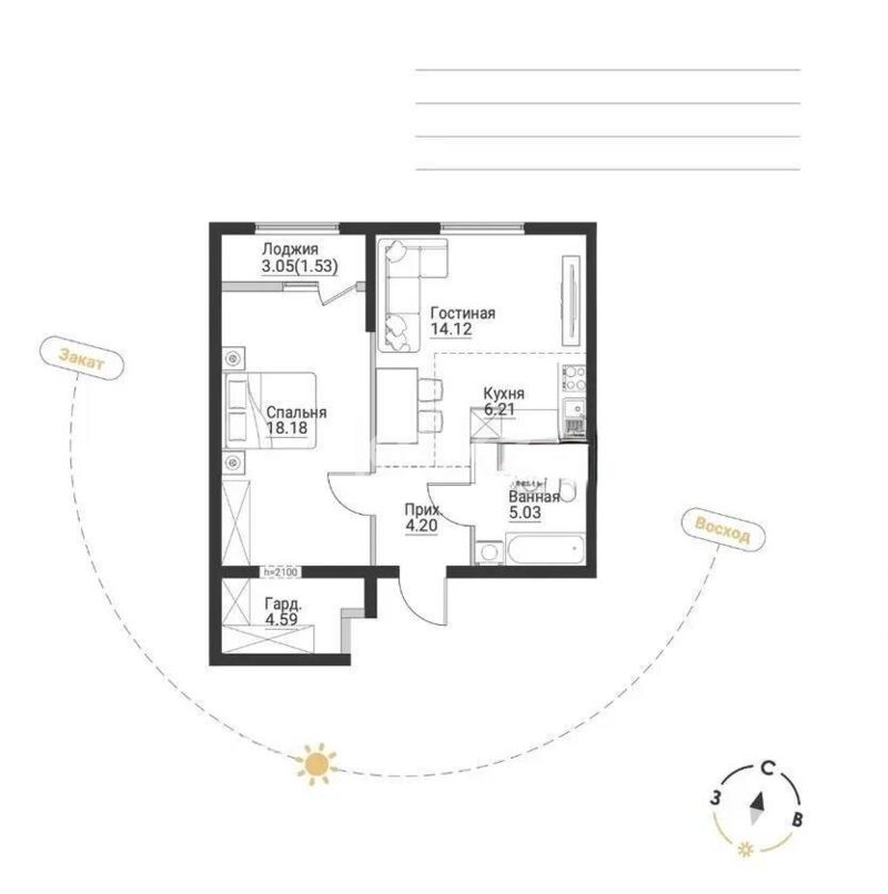 Продажа 2-комнатной квартиры, 53.86 м² - Продажа квартир в Алматы - страница 69 фото 1 из 1