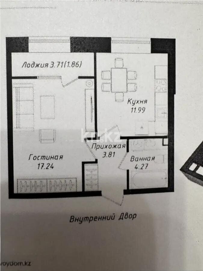 Продажа 1-комнатной квартиры, 39.17 м² - Продажа квартир в Астане - страница 43 фото 1 из 1