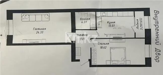 Продажа 2-комнатной квартиры, 70 м² - Продажа двухкомнатных квартир в кирпичном доме в Астане - страница 79 фото 1 из 1