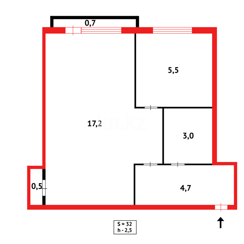 Продажа 1-комнатной квартиры, 35 м² - Продажа квартир в кирпичном доме в Караганде фото 5 из 5