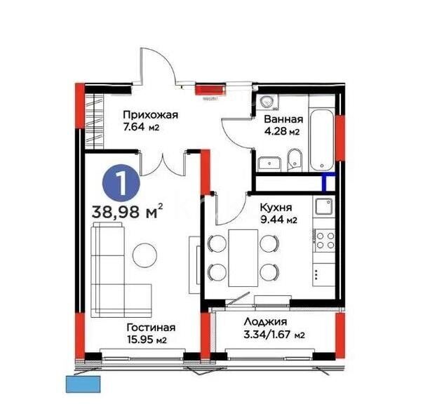 Продажа 1-комнатной квартиры, 39 м² - Недвижимость в Астане - страница 32 фото 1 из 1