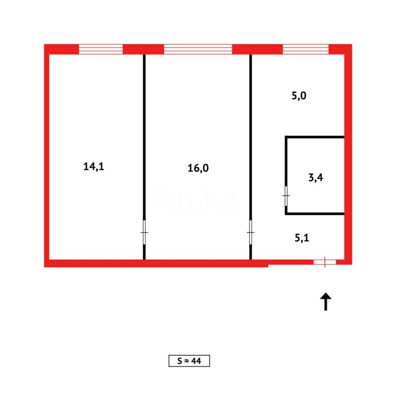Продажа 2-комнатной квартиры, 42 м² - Продажа двухкомнатных квартир в кирпичном доме в Казахстане - страница 106 фото 8 из 8