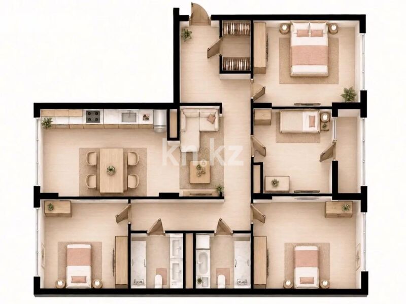 Продажа 4-комнатной квартиры, 113 м² - Продажа четырехкомнатных квартир в блочном доме в Казахстане - страница 9 фото 1 из 1