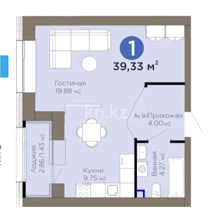 Продажа 1-комнатной квартиры, 40 м² - Продажа однокомнатных квартир в р-не Есиль Астаны - страница 21 фото 1 из 1