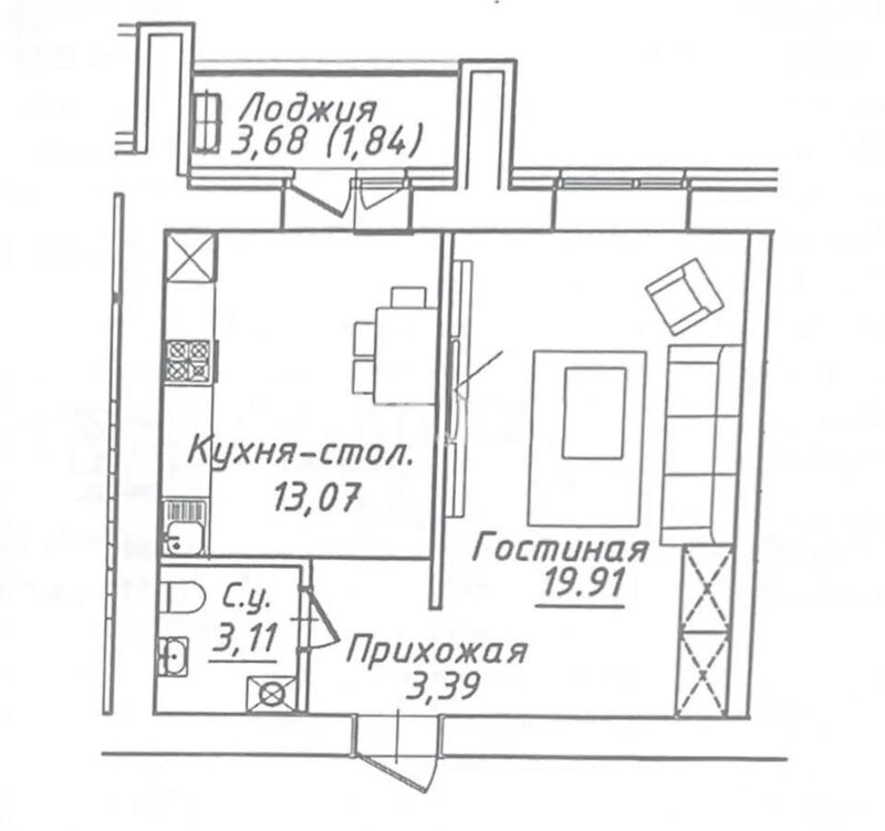 Продажа 1-комнатной квартиры, 42.3 м² - Продажа однокомнатных квартир в р-не Сарайшык Астаны - страница 26 фото 1 из 1