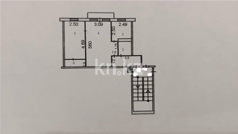 Продажа 2-комнатной квартиры, 46 м² - Продажа двухкомнатных квартир в Городе Караганды - страница 12 фото 6 из 6