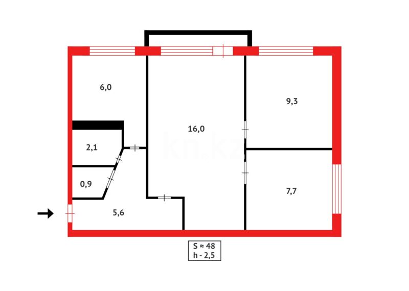 Продажа 3-комнатной квартиры, 47 м² - Продажа трехкомнатных квартир в Майкудуке Караганды - страница 2 фото 15 из 15
