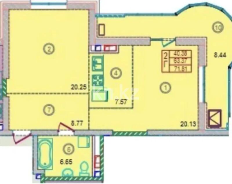 Продажа 2-комнатной квартиры, 82 м² - Продажа двухкомнатных квартир в кирпичном доме в Алматы - страница 17 фото 2 из 2