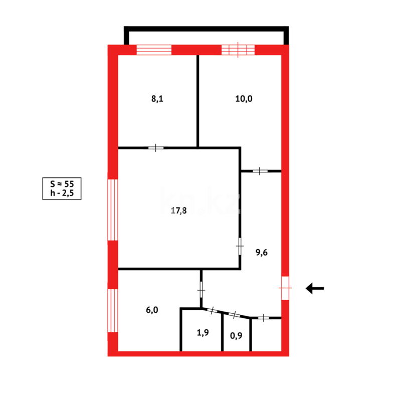 Продажа 3-комнатной квартиры, 55 м² - Продажа трехкомнатных квартир в Темиртау - страница 14 фото 19 из 19