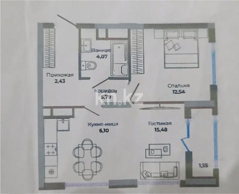 Продажа 2-комнатной квартиры, 49.4 м² - Продажа квартир в блочном доме в Астане - страница 172 фото 1 из 2