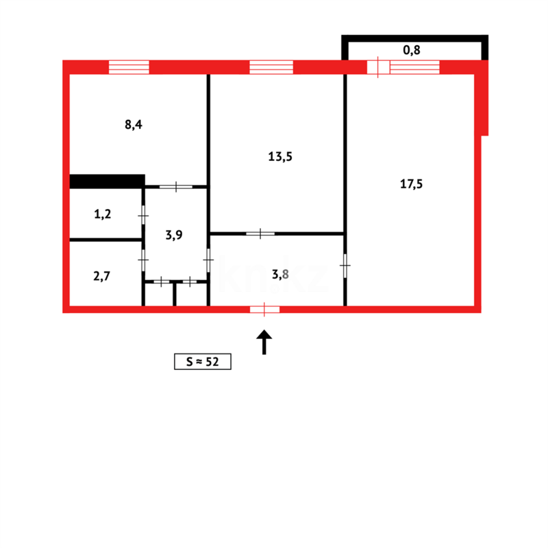 Продажа 2-комнатной квартиры, 52 м² - Продажа двухкомнатных квартир в панельном доме в Казахстане - страница 92 фото 14 из 14