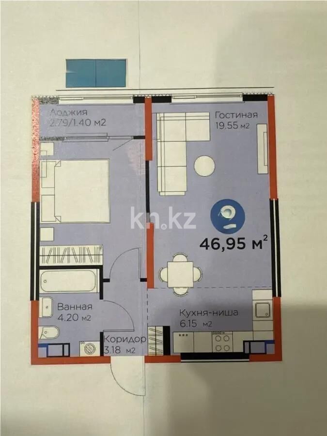 Продажа 2-комнатной квартиры, 47 м² - Продажа квартир в монолитном доме в Алматы - страница 2 фото 1 из 1