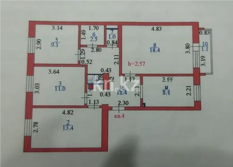 Продажа 4-комнатной квартиры, 77.9 м² - Продажа четырехкомнатных квартир в кирпичном доме в Казахстане - страница 15 фото 8 из 8