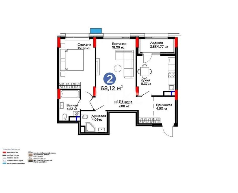 Продажа 2-комнатной квартиры, 68.12 м² - Продажа квартир в монолитно-каркасном доме в Астане - страница 31 фото 1 из 1