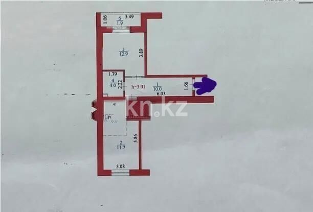 Продажа 1-комнатной квартиры, 46.5 м² - Продажа однокомнатных квартир в кирпичном доме в Астане фото 4 из 4