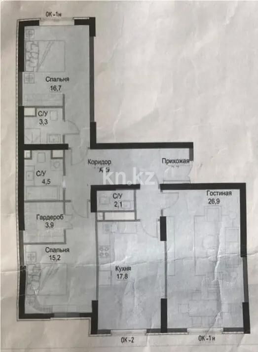Продажа 3-комнатной квартиры, 108 м² - Продажа трехкомнатных квартир в Бостандыкском р-не Алматы - страница 34 фото 3 из 3