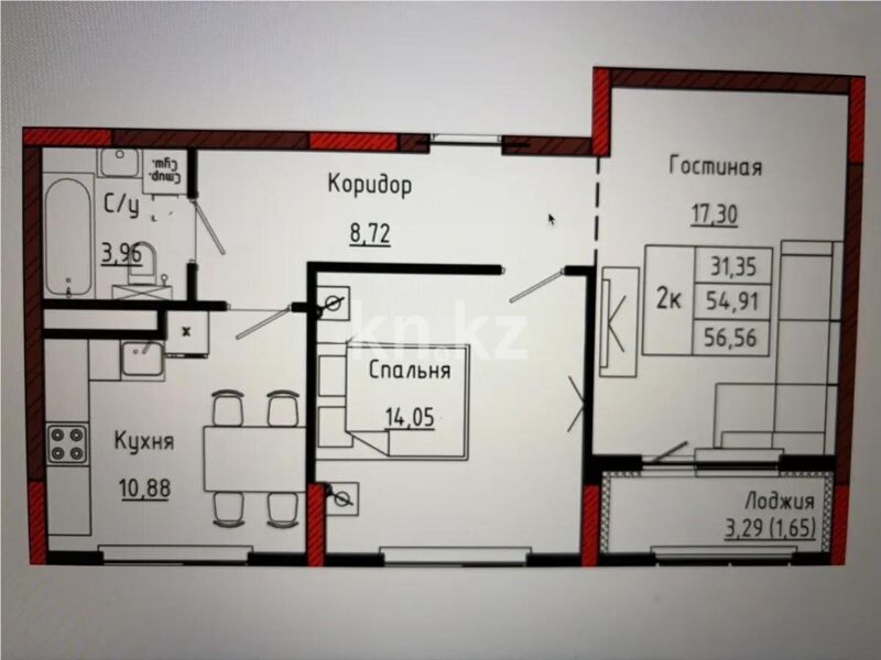Продажа 2-комнатной квартиры, 56 м² - Продажа двухкомнатных квартир от собственников в Астане - страница 11 фото 1 из 1