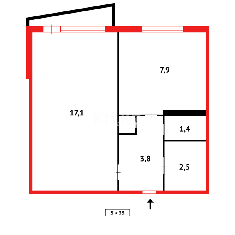 Продажа 1-комнатной квартиры, 33 м² - Продажа однокомнатных квартир в Темиртау фото 10 из 10