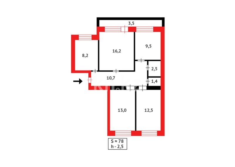 Продажа 4-комнатной квартиры, 78 м² - Продажа четырехкомнатных квартир в Караганде фото 9 из 9