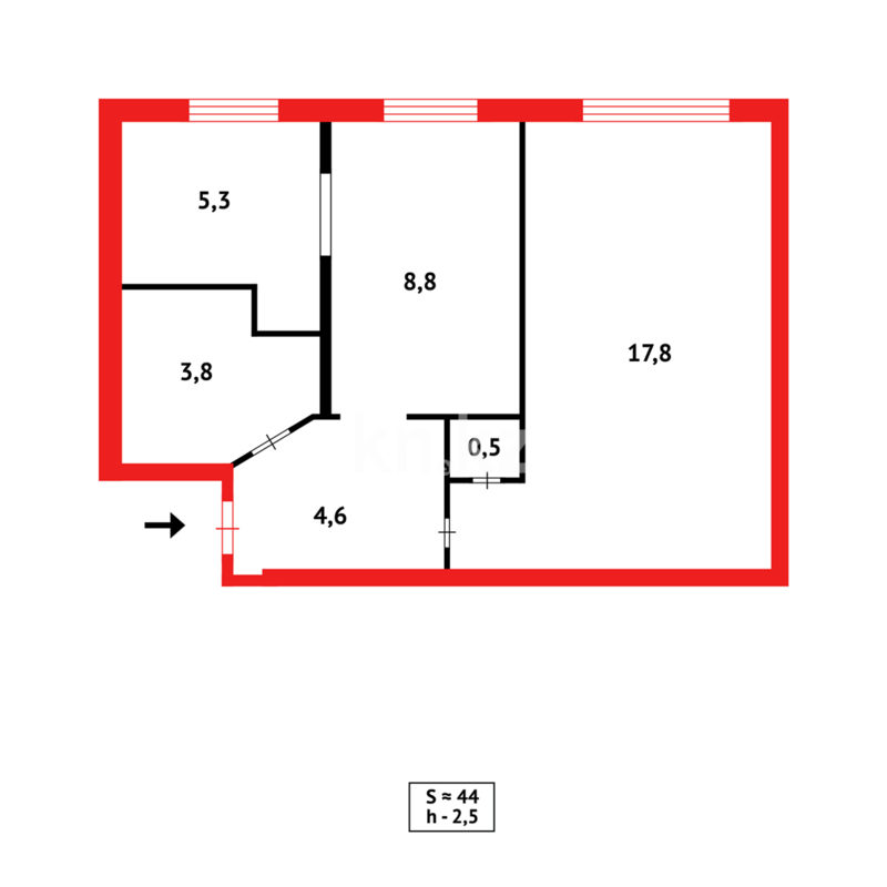 Продажа 2-комнатной квартиры, 42 м² - Продажа двухкомнатных квартир в Темиртау - страница 18 фото 8 из 8