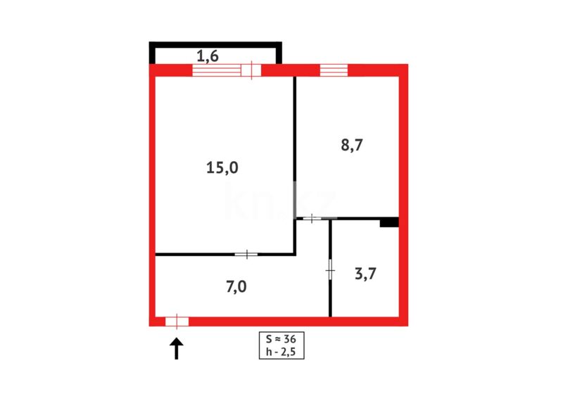 Продажа 1-комнатной квартиры, 36 м² - Продажа недвижимости в Казахстане - страница 32 фото 9 из 9