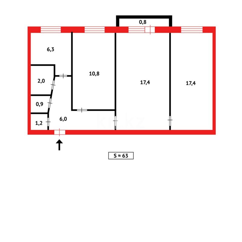 Продажа 3-комнатной квартиры, 61 м² - Продажа трехкомнатных квартир в Майкудуке Караганды фото 19 из 19