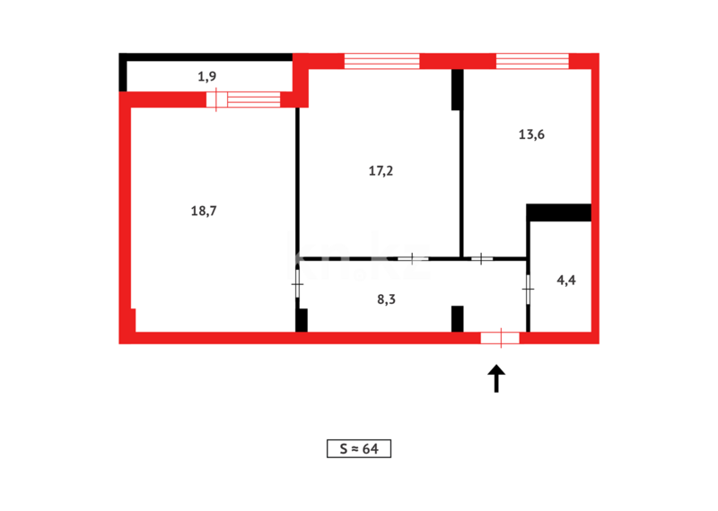Продажа 2-комнатной квартиры, 64 м² - Продажа двухкомнатных квартир в блочном доме в Казахстане - страница 73 фото 14 из 14