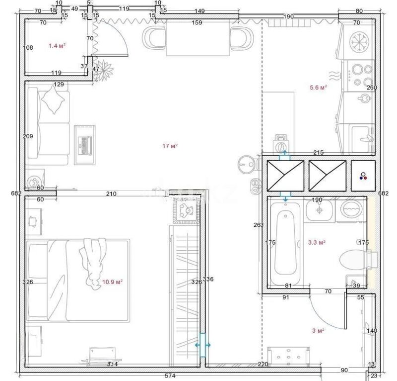 Продажа 1-комнатной квартиры, 41.1 м² - Продажа квартир в Казахстане - страница 8 фото 3 из 3