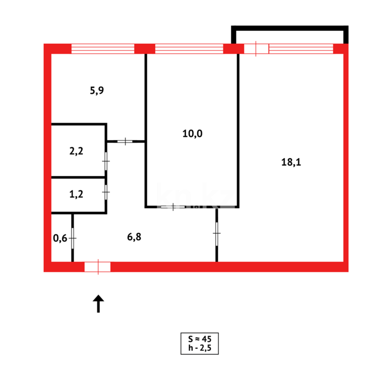 Продажа 2-комнатной квартиры, 45 м² - Продажа двухкомнатных квартир на Юго-Востоке Караганды - страница 11 фото 7 из 7