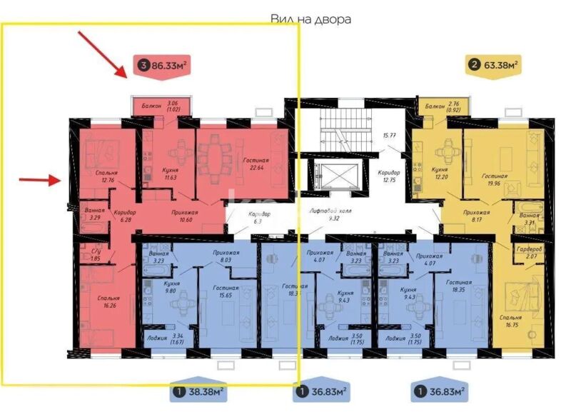 Продажа 3-комнатной квартиры, 86.11 м² - Продажа квартир в Казахстане - страница 97 фото 1 из 1