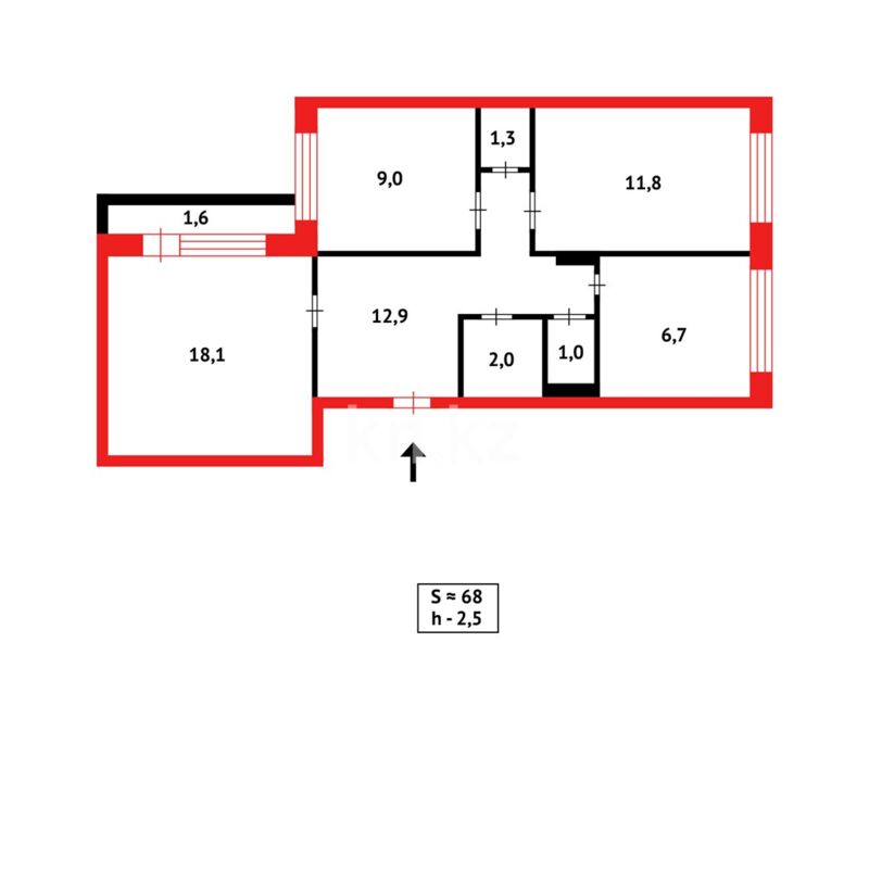 Продажа 3-комнатной квартиры, 68 м² - Продажа квартир в районе Юго-Восток в Караганде фото 6 из 6