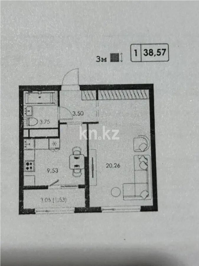Продажа 1-комнатной квартиры, 39 м² - Продажа однокомнатных квартир от собственников в Казахстане - страница 40 фото 1 из 1