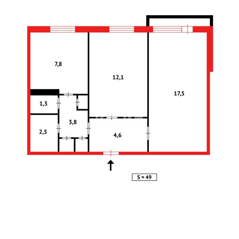 Продажа 2-комнатной квартиры, 49 м² - Продажа квартир в Темиртау - страница 3 фото 8 из 8