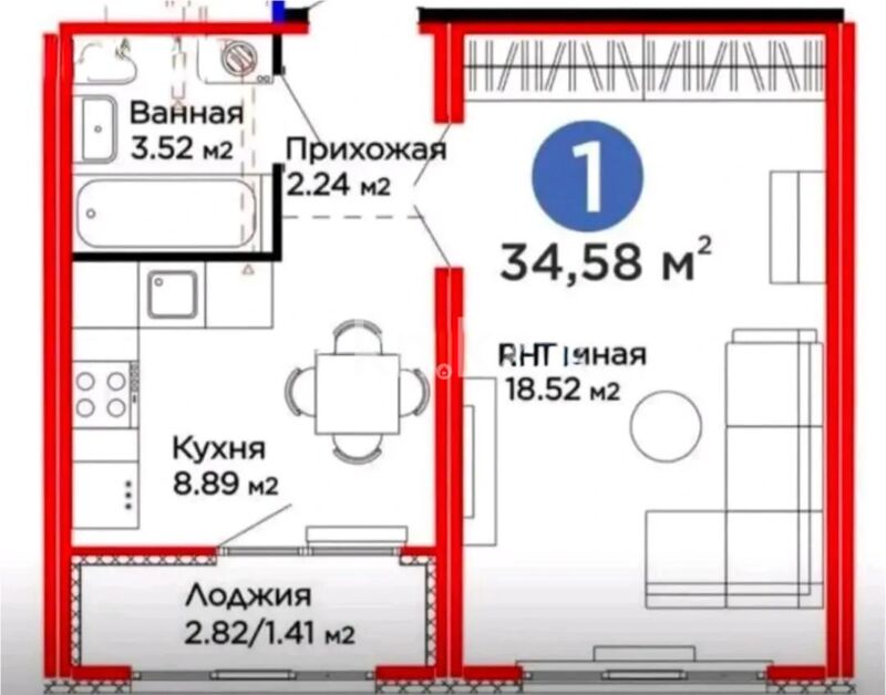 Продажа 1-комнатной квартиры, 35 м² - Продажа квартир от собственников в Астане - страница 10 фото 1 из 1