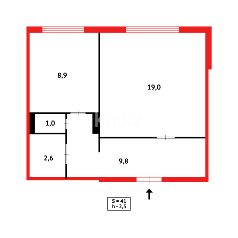 Продажа 1-комнатной квартиры, 42 м² - Продажа однокомнатных квартир в панельном доме в Караганде - страница 10 фото 9 из 9