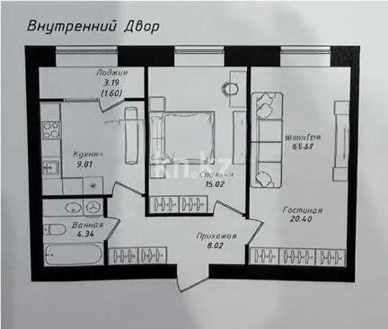 Продажа 2-комнатной квартиры, 60.59 м² - Продажа квартир от собственников в Астане - страница 45 фото 4 из 4