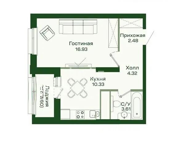 Продажа 1-комнатной квартиры, 38 м² - Продажа однокомнатных квартир в монолитно-каркасном доме в Казахстане - страница 10 фото 1 из 1
