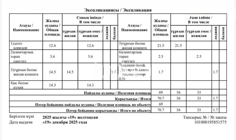 Продажа 3-комнатной квартиры, 70.7 м² - Продажа квартир от собственников в Астане - страница 12 фото 2 из 2
