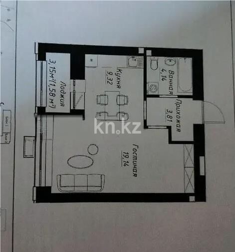Продажа 1-комнатной квартиры, 38 м² - Продажа однокомнатных квартир в кирпичном доме в Астане - страница 65 фото 1 из 1