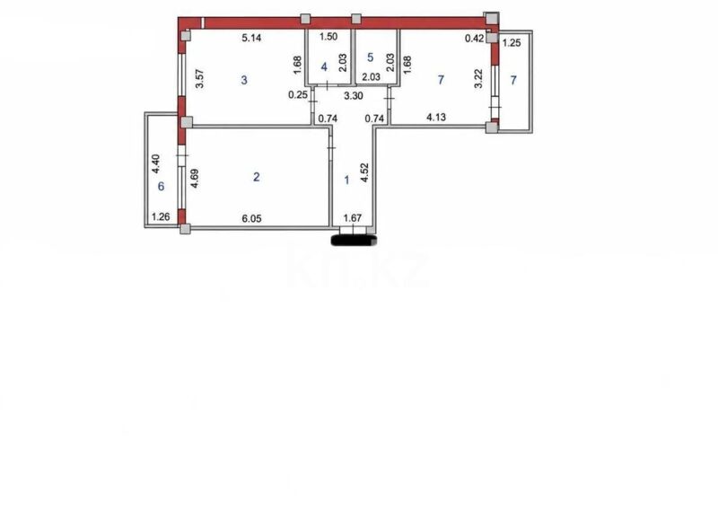Продажа 2-комнатной квартиры, 75.1 м² - Продажа двухкомнатных квартир в кирпичном доме в Астане фото 6 из 6