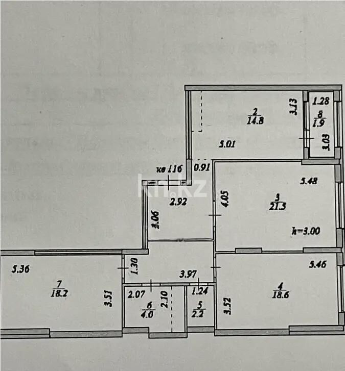 Продажа 3-комнатной квартиры, 96.4 м² - Продажа трехкомнатных квартир в блочном доме в Казахстане - страница 29 фото 1 из 1