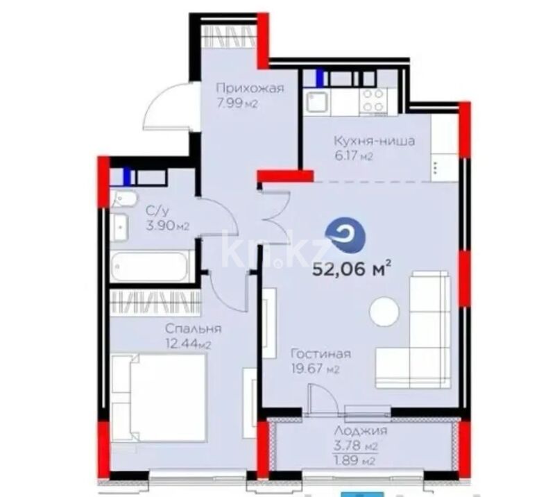 Продажа 2-комнатной квартиры, 52 м² - Продажа двухкомнатных квартир в р-не Есиль Астаны - страница 35 фото 5 из 5