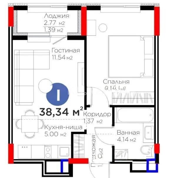 Продажа 2-комнатной квартиры, 39 м² - Продажа двухкомнатных квартир в р-не Нура Астаны - страница 59 фото 1 из 1