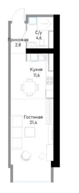 Продажа 1-комнатной квартиры, 40.8 м² - Продажа однокомнатных квартир в монолитно-каркасном доме в Алматы - страница 89 фото 1 из 1