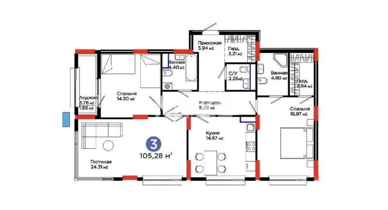 Продажа 3-комнатной квартиры, 105 м² - Продажа квартир в Казахстане - страница 80 фото 1 из 1